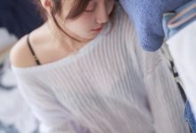 黑川 NO.049 白色洞洞毛衣 [50P-322MB]-美图岛