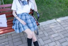 [BoBoSocks袜啵啵]NO.007 稚予-JK制服、皮鞋、黑色中筒棉袜、肉丝[143P+1V／3.48GB]-美图岛