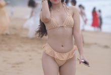 都市丽人粉色条纹比基尼女孩  [视频+套图/17.7G]-美图岛