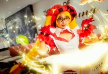 爆乳萝莉cos王者荣耀安琪拉喷血福利写真-美图岛