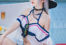 弥音音 — 明日方舟 斯卡蒂泳装 [24P-316M]-美图岛