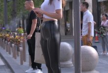 精选街拍作品 NO.0010 身姿挺拔紧身皮裤美女图片第1部[144P／186MB]-美图岛