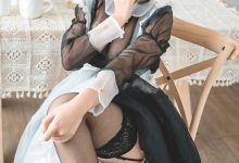 蜜汁貓裘-黑絲透明女仆[30P-260MB]-美图岛