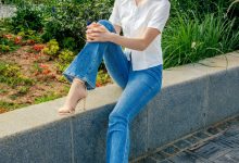 足愉心 NO.048 沐晴（搭配：白衬衣、牛仔长裤、肉色丝袜、浅色高跟鞋）[105P+2V／10.6GB]-美图岛